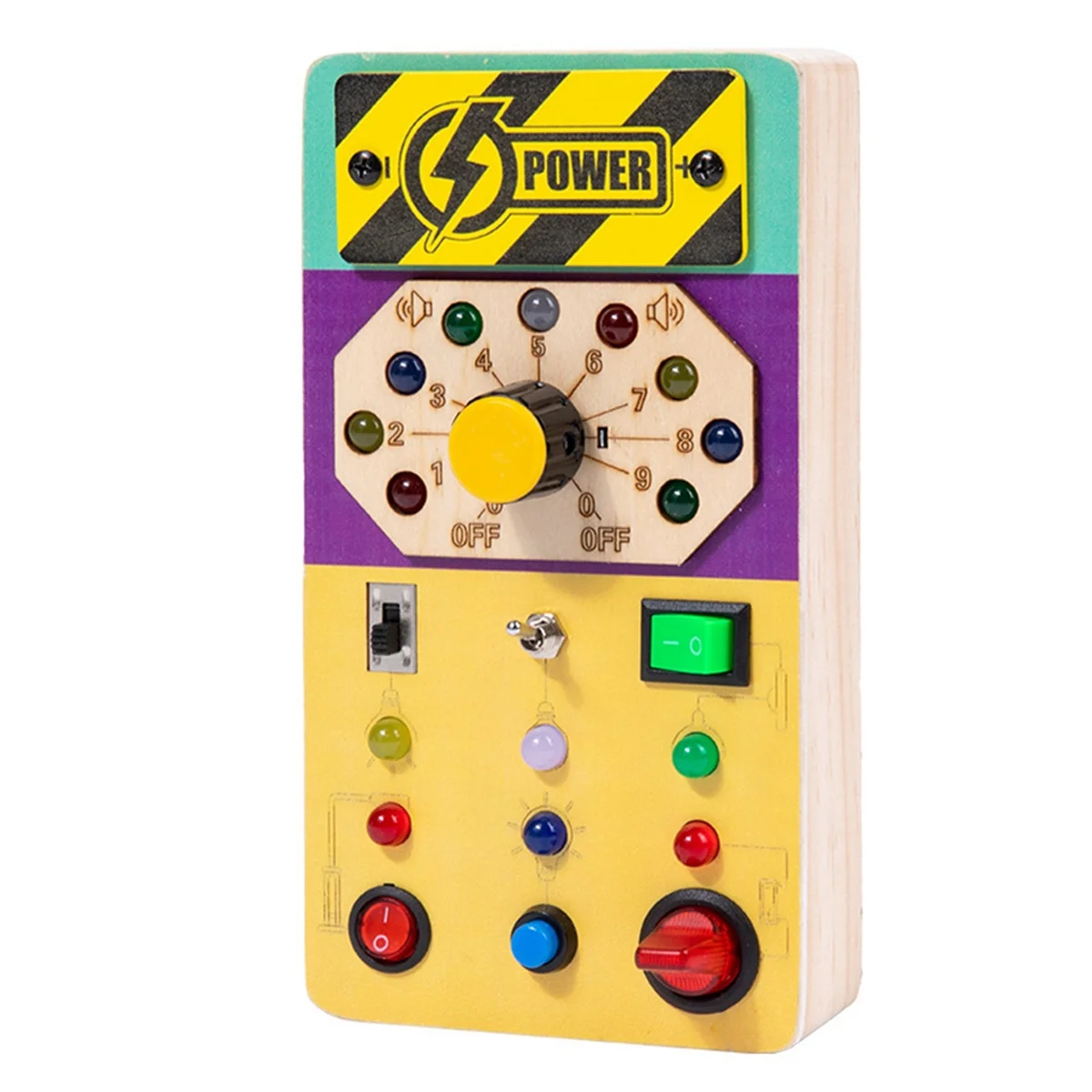 

Busy Board Montessori Wooden Busy Board Wooden Toys Sensory Toys with Voice and LED Light Switches for Toddlers