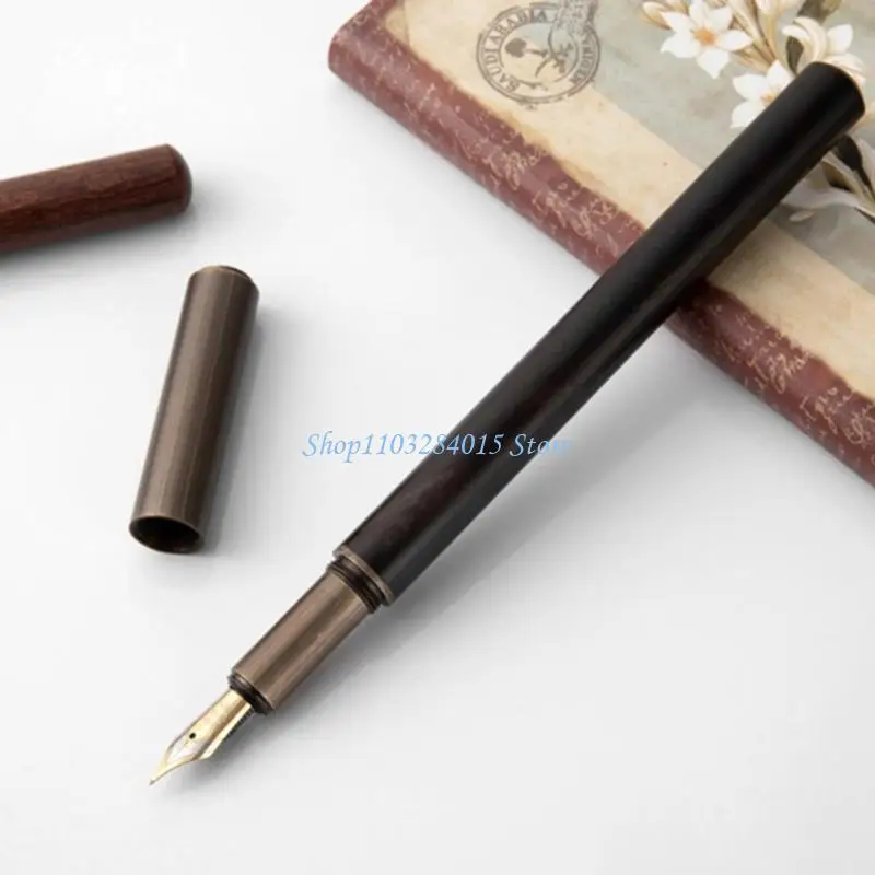 

R6FF Luxury Fountain Pen Smooth Writing Pen Elegant Fountain Pen Fine 0.5mm Nib Pen Large Capacity Inking Pen