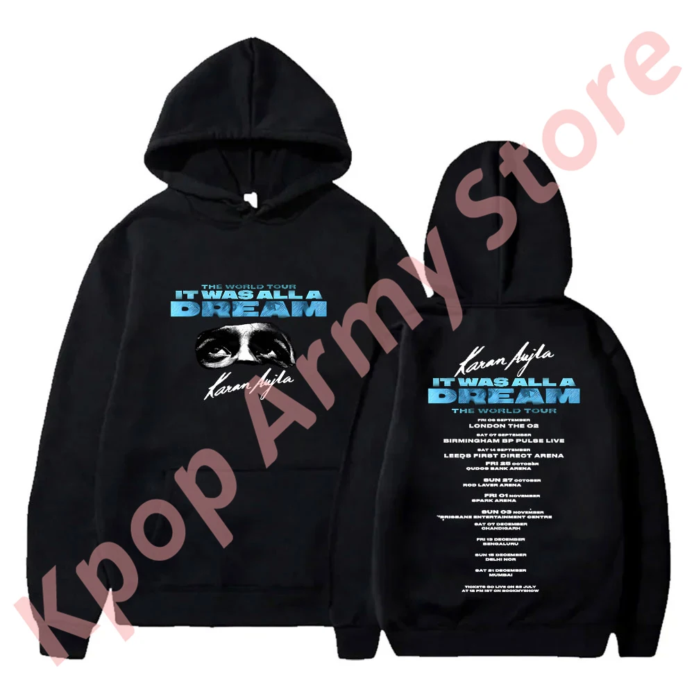 

Karan Aujla Logo Hoodies It Was All A Dream World Tour Merch Unisex Fashion Casual Hooded Sweatshirts