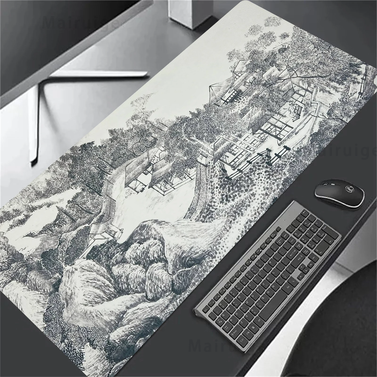 Yin Yang Gaming Mouse Mat, Fish Office, preto e branco computador Mousepad, tapete de mesa para gamer portátil, Playmat