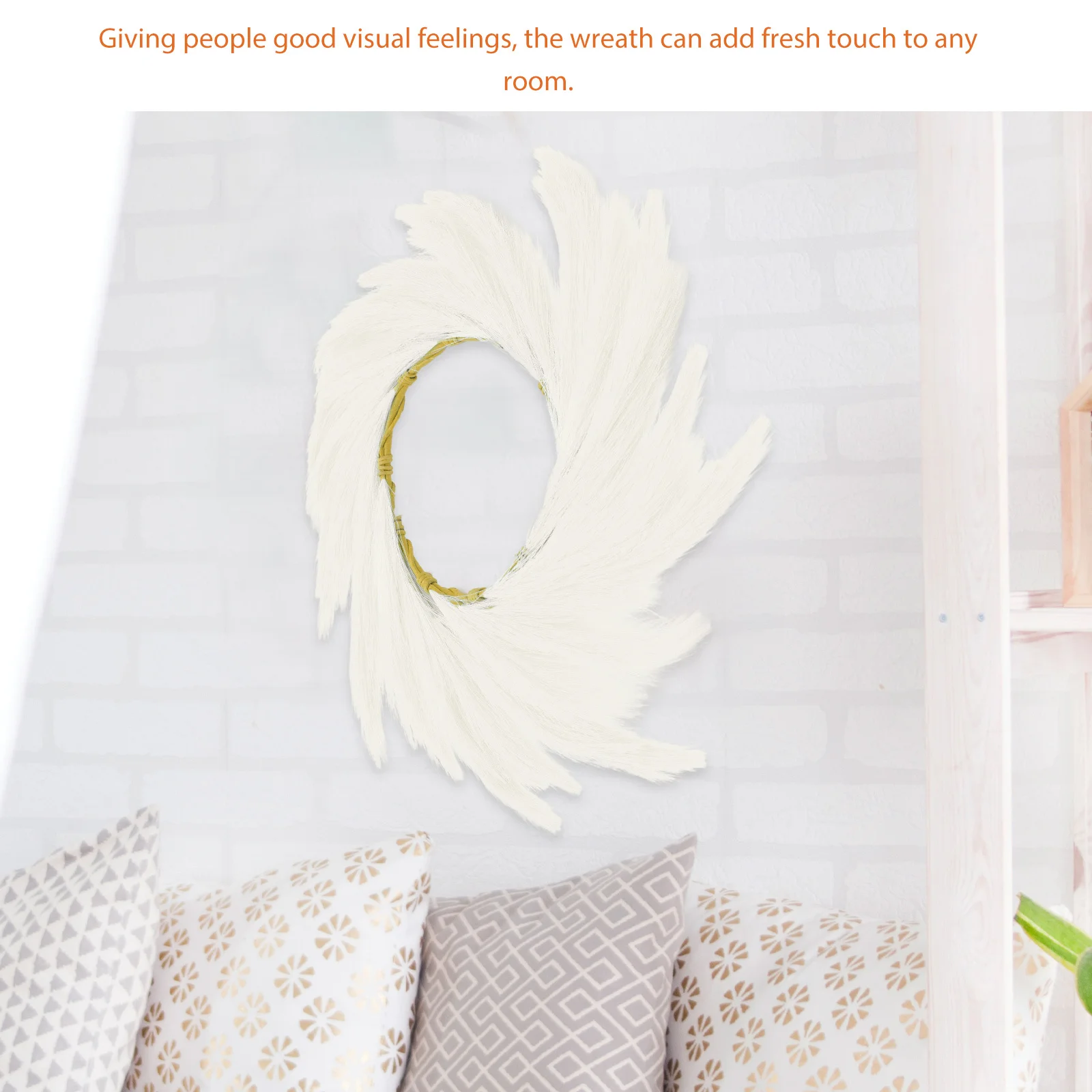 

Faux Phragmites Wreath Artificial Bulrush Garland Simulated Reed Door Ornament For Home Decor Farmhouse Wall Hanging Fall