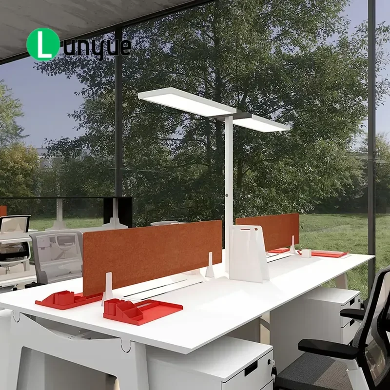 E298 Double Head Desk Lamp Simple Style Wide Range Lighting for Office Library Study Reading Eye Protection Adjustable