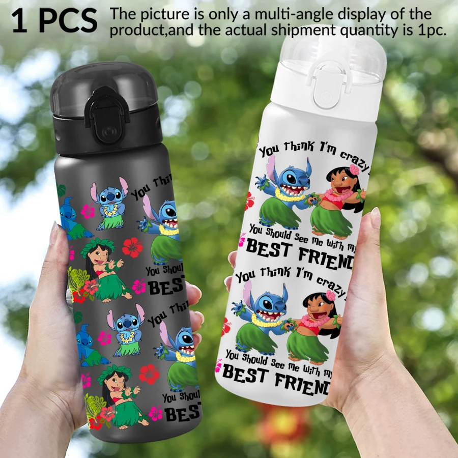 

1Pc Disney Stitch Lilo Pattern 26oz Plastic Water Bottle Outdoor Sports Water Cup Birthday/back To School Gift