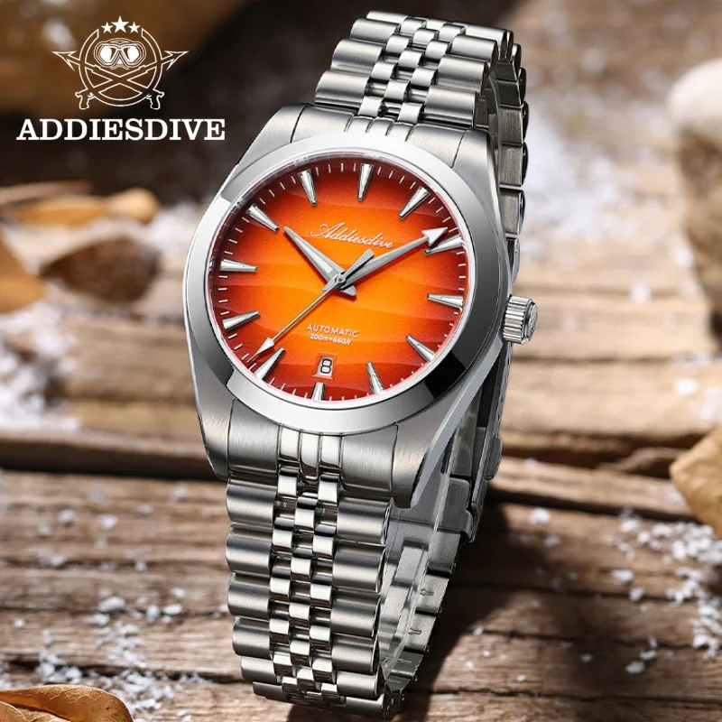 

ADDIESDIVE NEW 39mm Men's Desert Texture Watch 200m Diver Sapphire Crystal AD2540 BGW9 Blue Luminous Mechanical Automatic Watch