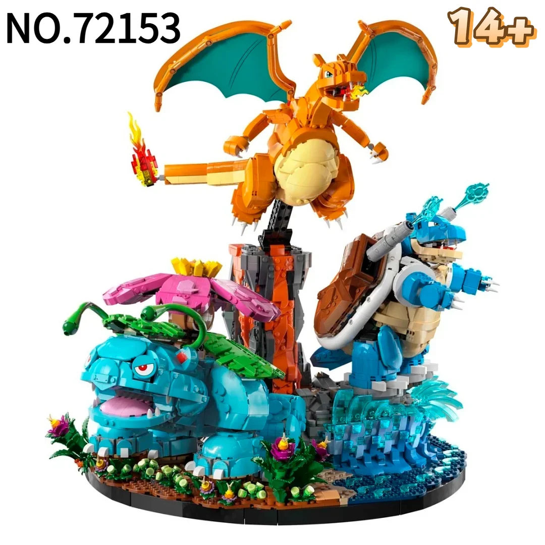 Nouveauté 2026 : 6838 pièces – Jouets de construction Modèle Elfes Magiques (Venusaur, Charizard, Blastoise) 72153 – Cadeau d'anniversaire idéal