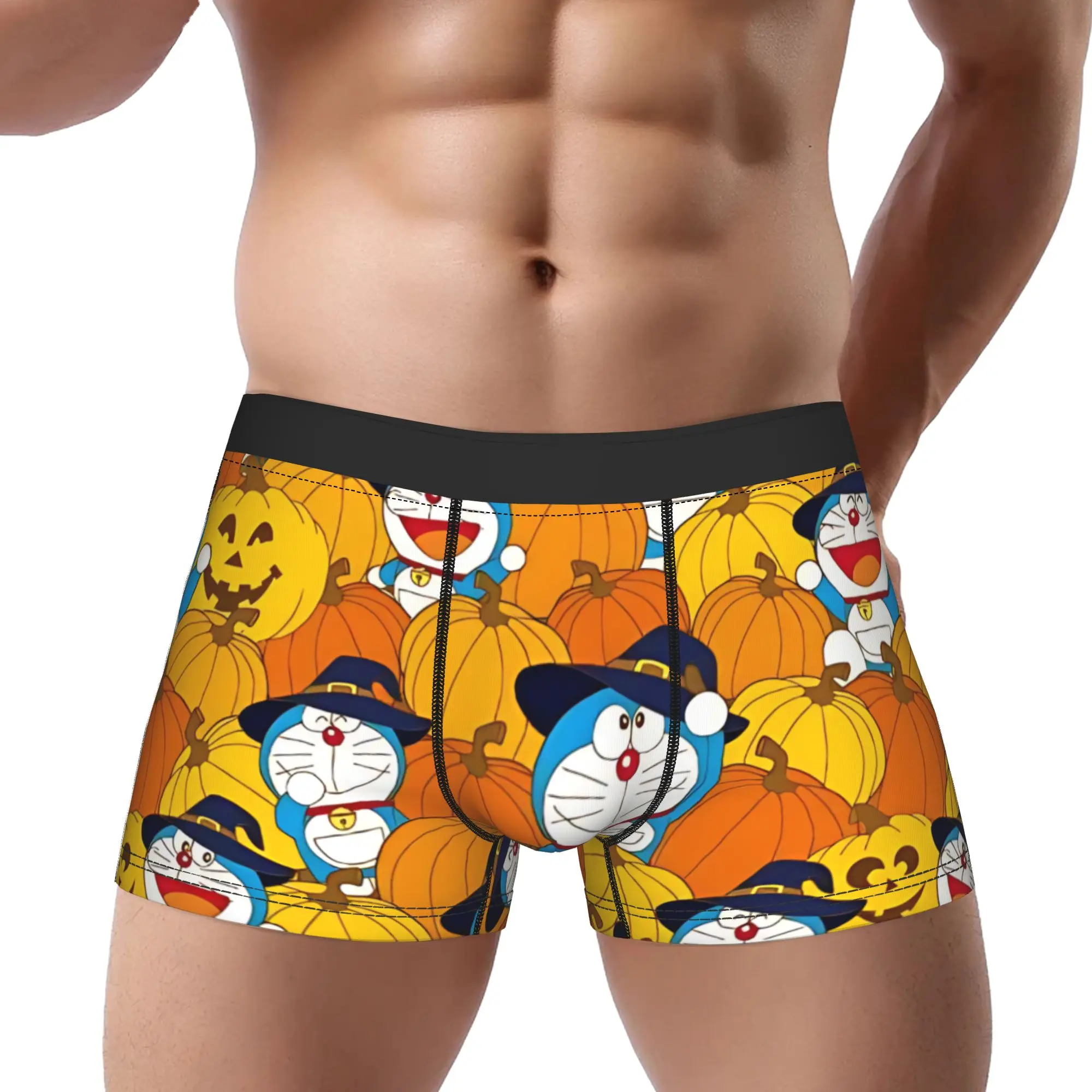1piece Halloween Witch Hat Pumpkin Doraemoning Underpants Homme Panties Man Underwear Ventilate Shorts