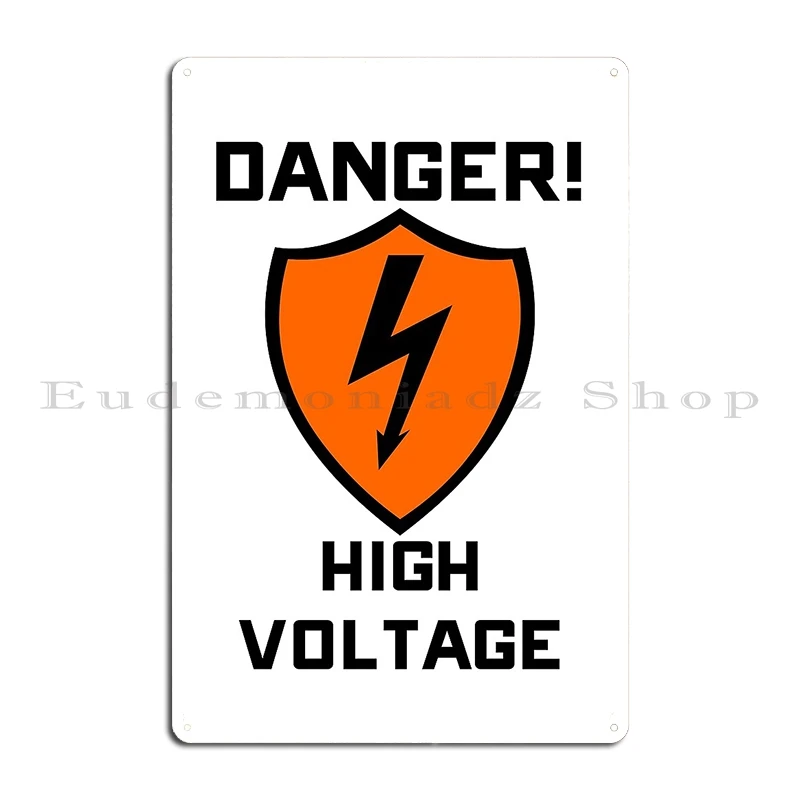 خطر الجهد العالي تسجيل Ppleater علامة معدنية تصميم غرفة المعيشة نادي تخصيص صدئ الجهد العالي تحذير تين تسجيل ملصق