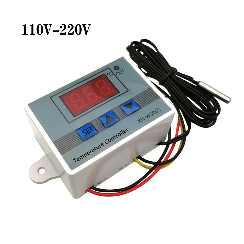 W3002 110V 220V Tela de exibição LED Controlador de temperatura digital Regulador de temperatura Sensor Termostato Controlador digital