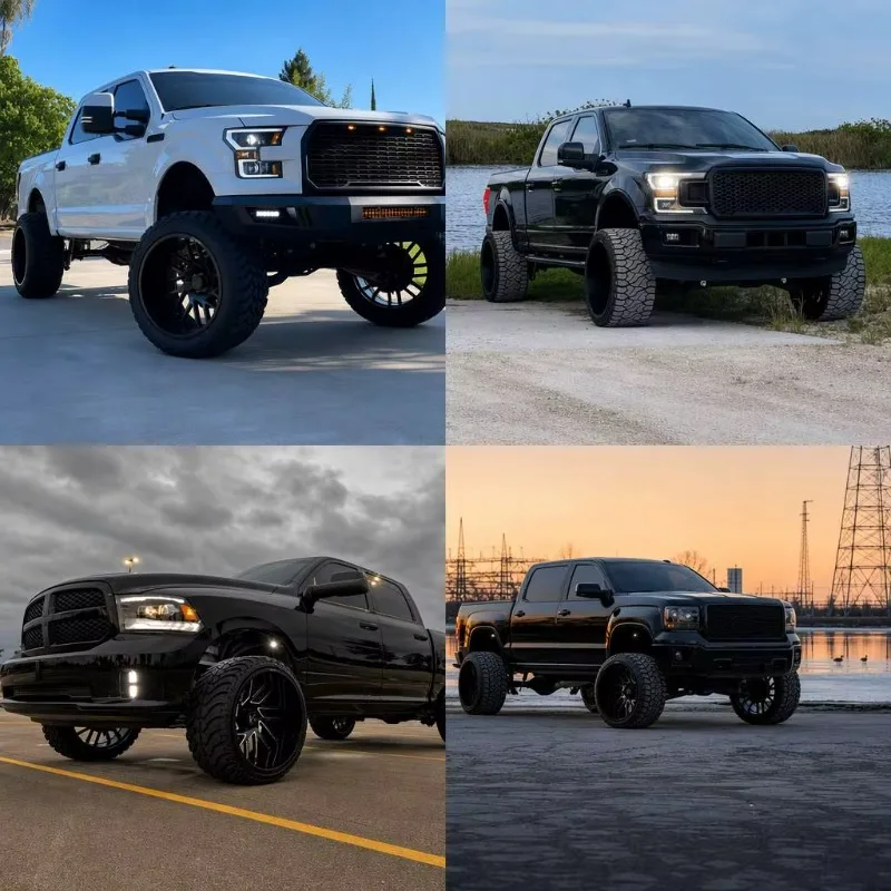 【2026】Viaol Custom Forged Truck Wheels 22x12J 24x14J 26x16J 6x135 6x139.7 Gloss Black Deep Lip Rims Fit For F150 Raptor Silverad