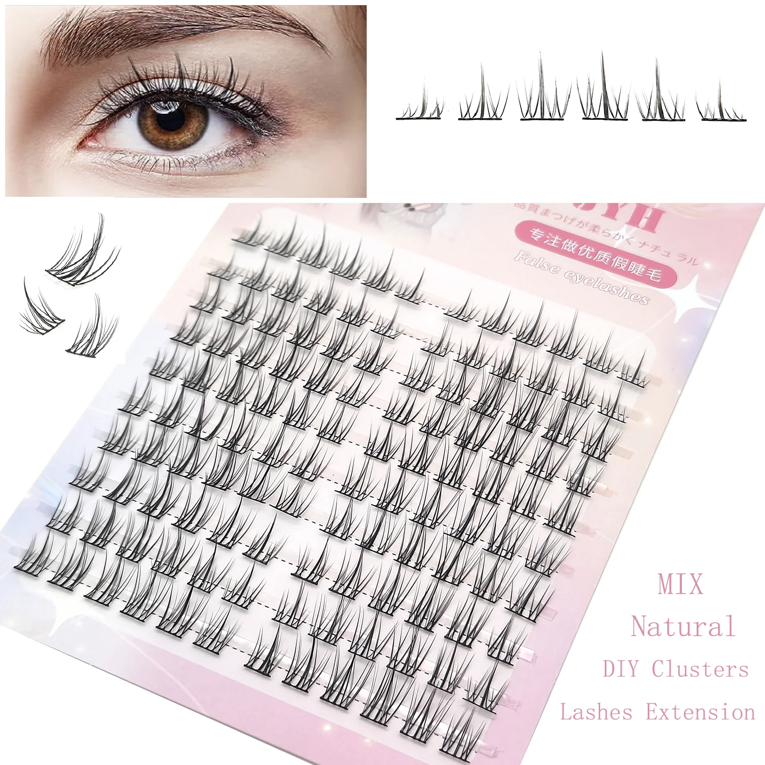 Adiya Anime Lashes Cluster Eyelash Extension Natural Mink Eyelash Bunche Cilias Individual Lashes Makeup Cilias Volume Cosplay