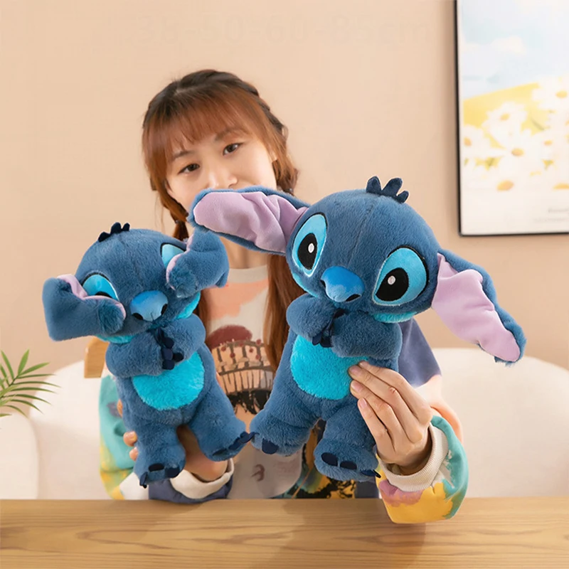 

Kawaii Stitch Plush Toy Cute Blue Stitch Stuffed Doll with Moving Ears Soft Cuddly Plushie Kids Birthday Xmas Gift for Children