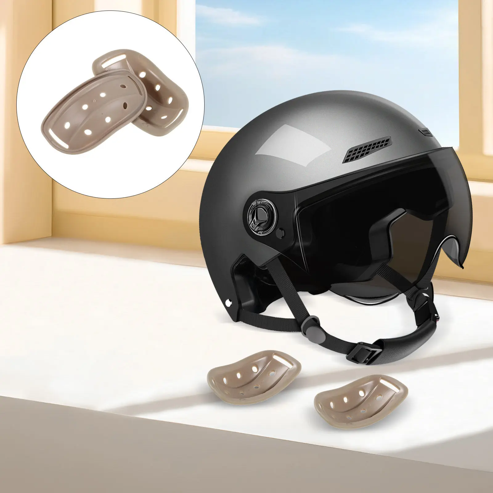 

2Pcs Chin Guard for Kids - Lightweight Protective Chin Pad Compatible with Bike Skateboard Soccer Hard Hat Electric