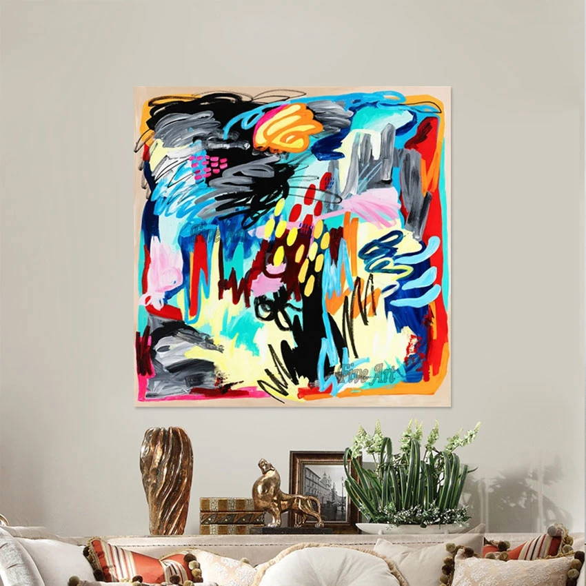 Colorful Acrylic Design Modern Abstract Oil Paintings On Canvas Handmade Artwork Home Decoration Wall Art Pictures For Hotels ﻿