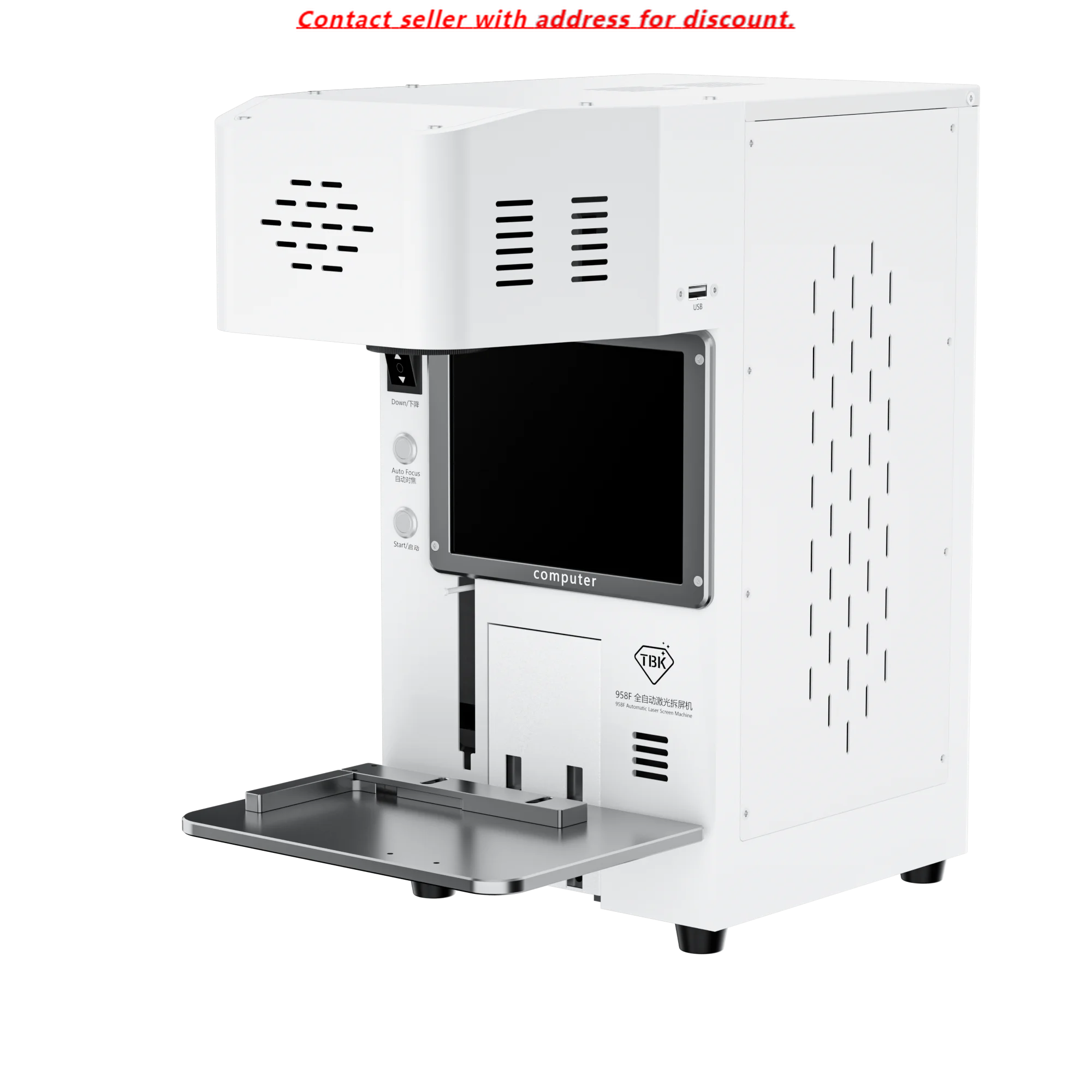 

TBK 958F 20W Laser Machine For IPhone Back Cover Separating 958A B Metal Jewelry Laser Engraving Etching Built-in Fume Extractor