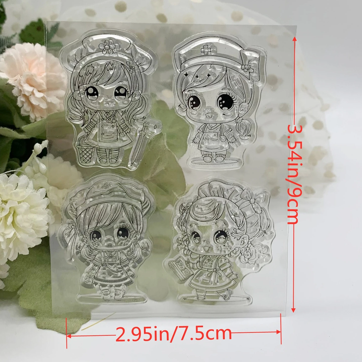 Custom Small Girl Transparent Silicone Rubber Stamp And Die Sheet Cling Scrapbooking DIY Cute Pattern Photo Album