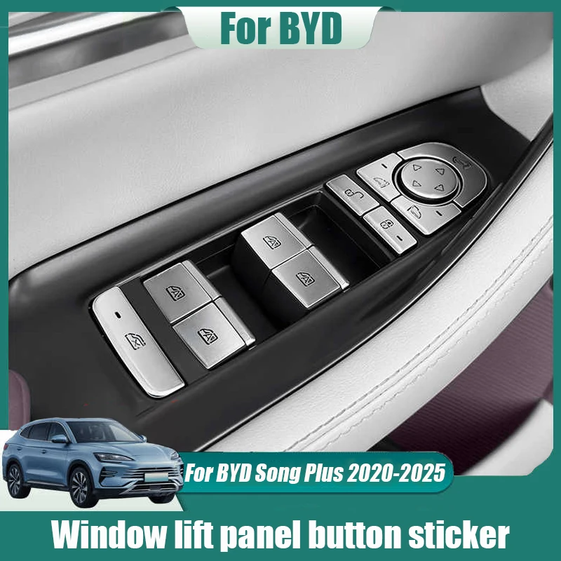 

For BYD Sealion 6 Seal U Song Plus DM-i EV 2020 2024 2025 Window lift panel button sticker Interior button decoration sticker