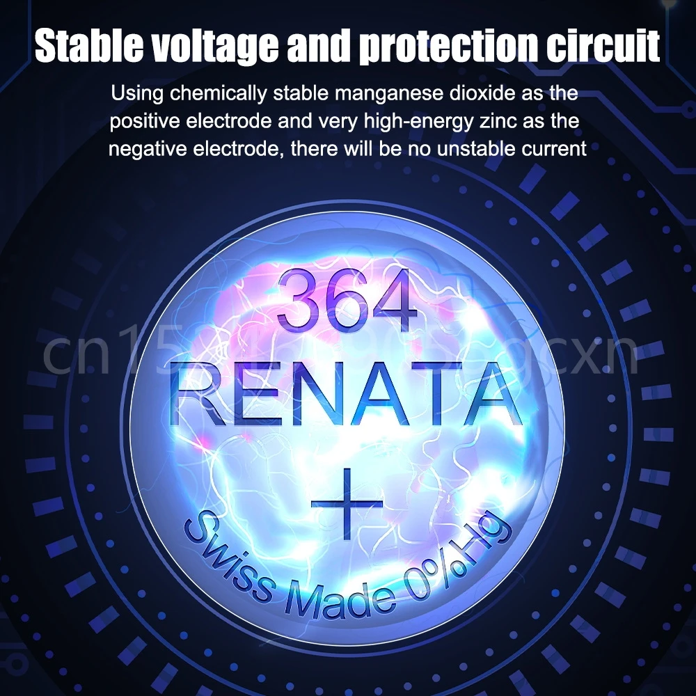 Original Brand New Renata 364 SR621SW AG1 LR60 GP364 164 EE6202 1.55V Silver Oxide Battery for LED Watch Calculator Toys