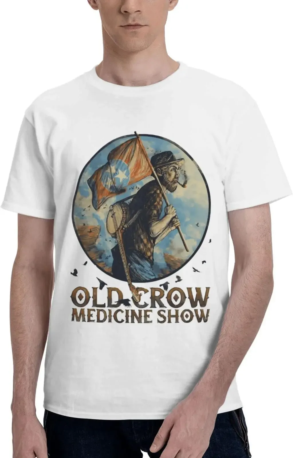 Old America Crow Music Medicine Band Show T Shirt Men Cotton T Shirts Tees High Quality 100%Cotton Short Sleeve