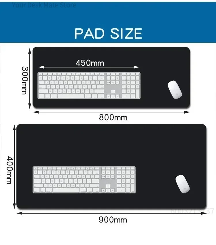 Japan Samurai Black Mouse Pad Large Computer Gamer Table Mat Laptop Desk Mats PC Mousepad .Non-slip Rubber keyboard Pads - view 4