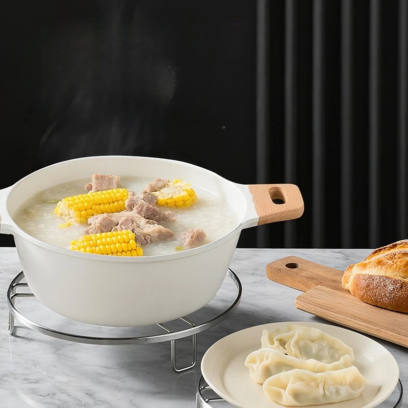 New Stainless Steel Steamer Pan Rack Stackable Multifunction Kitchen Steamer Rack Round Pot Rack