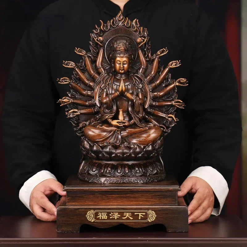 Goddess of Mercy Bodhisattva Ornaments Attract Wealth Thousand-handed Goddess of Mercy Statue Craft Home Decor Office Gift