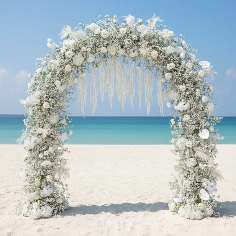 

Customizable White Floral Entrance Arch Gate Wedding Stand Flower Arrangement Arch Backdrop Wedding Floral Arch