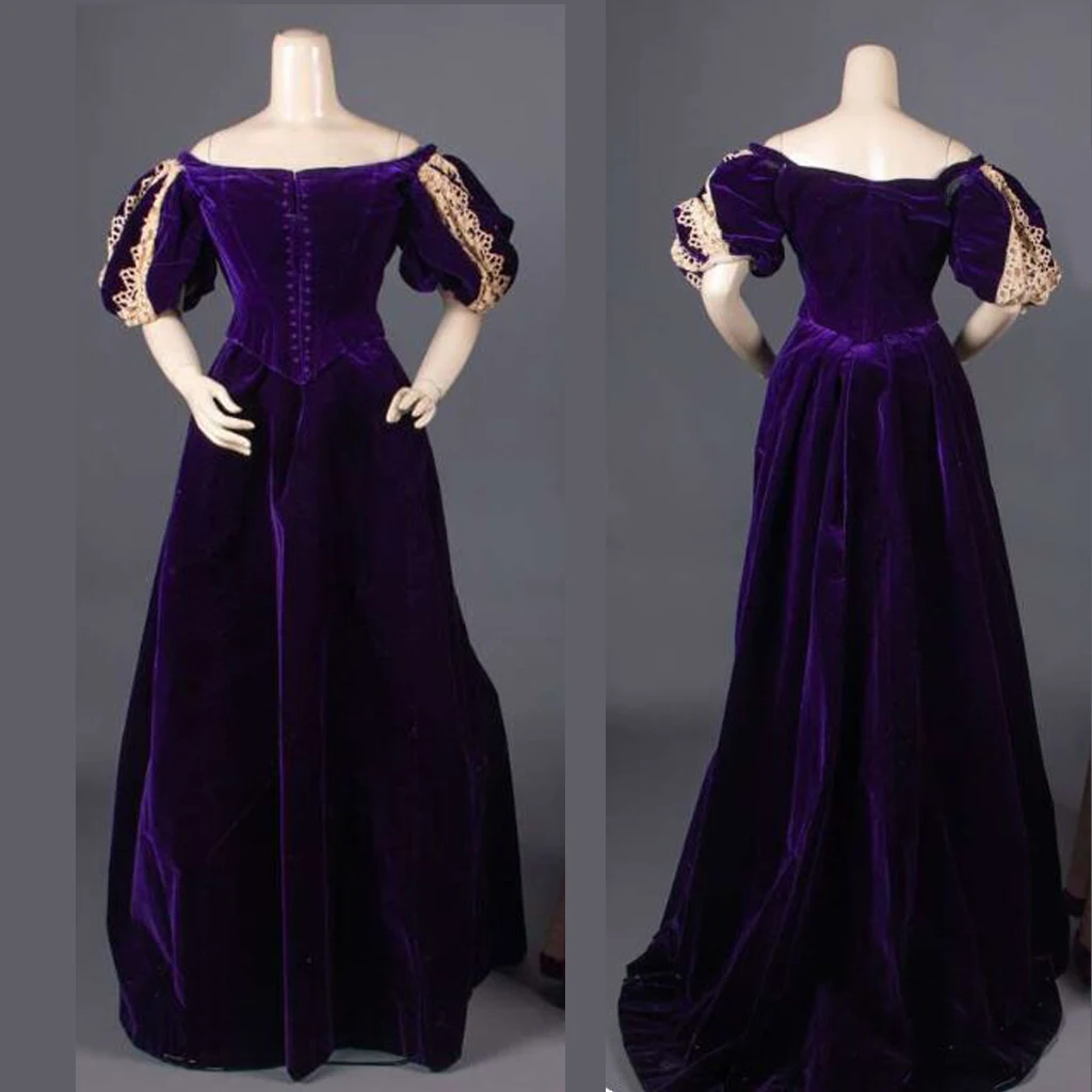 

Gothic Victorian Purple Dress Steampunk Ball Gown medieval retro walking dress Edwardian Southern belle dress custom made