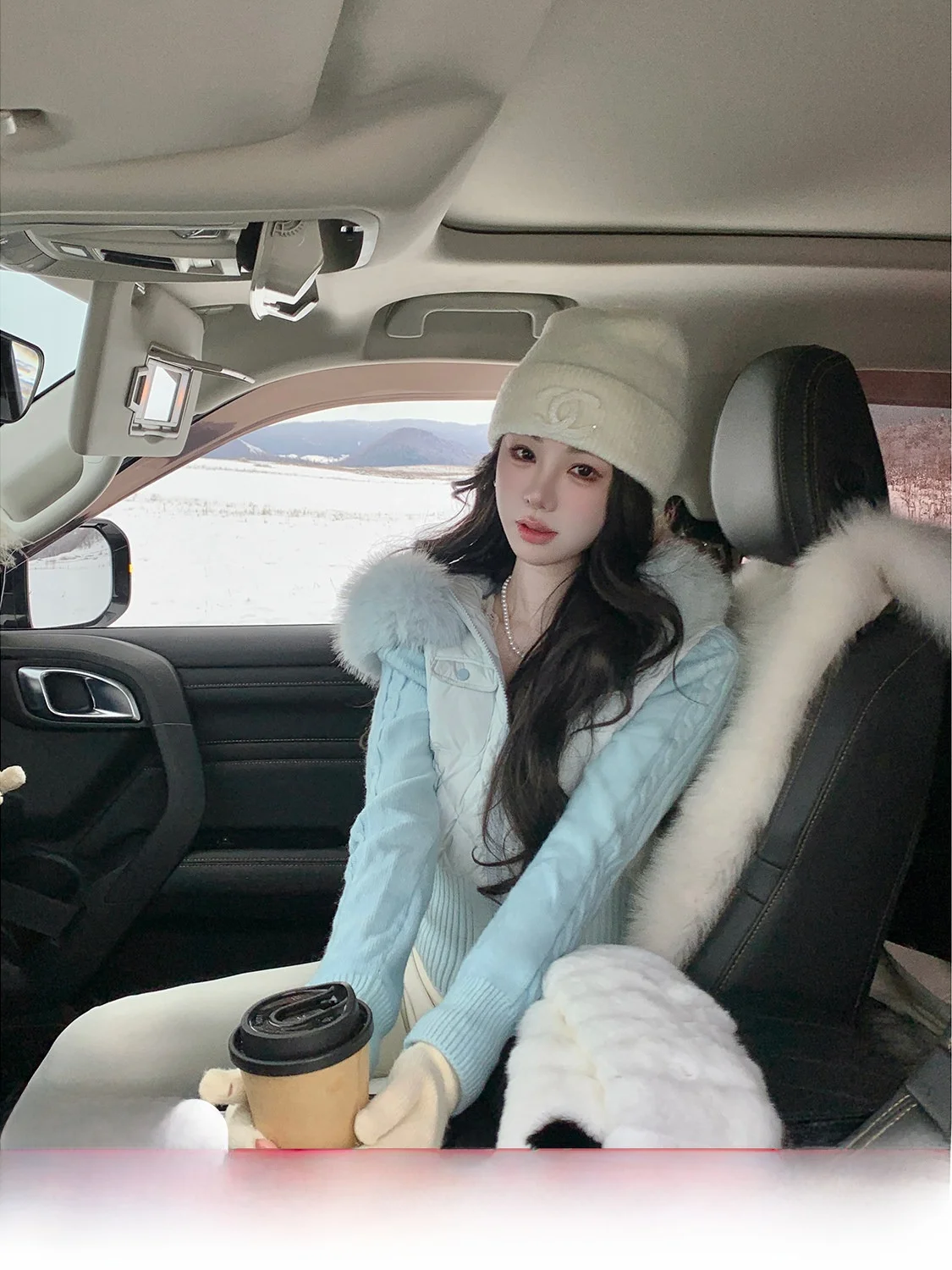 

Женская зимняя куртка-пуховик Sy синего цвета с капюшоном, длинными рукавами, меховым воротником, приталенного кроя, повседневная, с высокой талией, на молнии