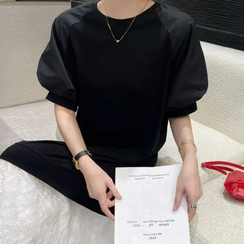 Estate 2025 delle donne Allentato Oversize Stile Francese Patchwork T-Shirt Abito Ricamo Lady Abiti Nuovo Abbigliamento Femminile KE665