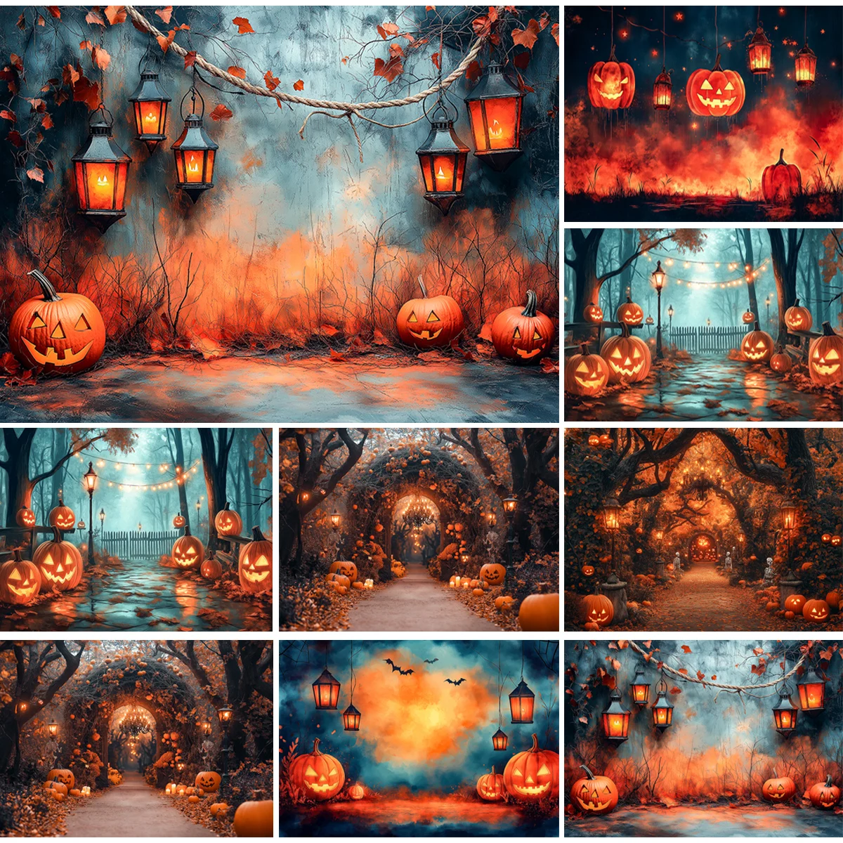 

Хэллоуин Тыква фонарь фоны дети семейная фотография дети ребенок фотосессия Декорации праздничные фоны