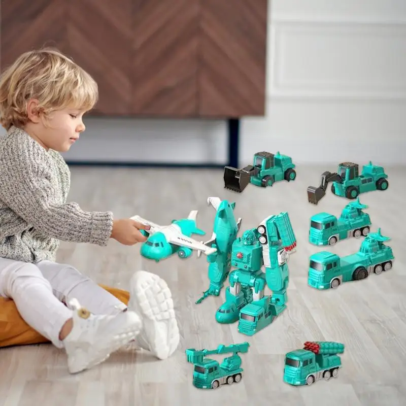 Veicoli da costruzione giocattolo per auto trasformanti magnetiche Camion magnetici creativi per bambini 4-6 blocchi magnetici per l'apprendimento precoce