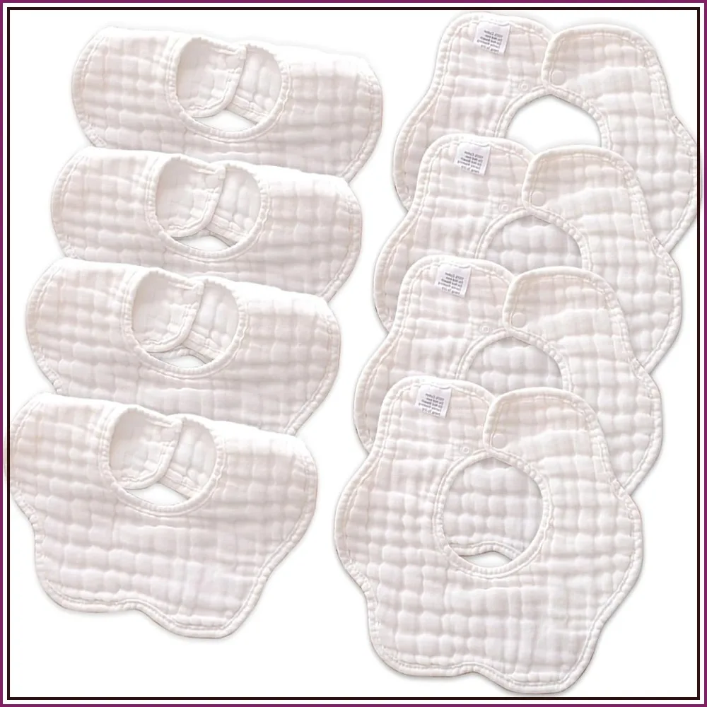 

Soft Muslin Baby Bibs for Drooling and Teething, Newborn Drool Bibs for Baby