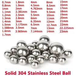 10-1000pcs Solid 304 Stainless Steel Ball Dia 0.5/0.8/1/1.1/1.2/1.5/2/2.381/2.5/3/3.5/4-23mm Precision Smooth Bearing Steel Ball