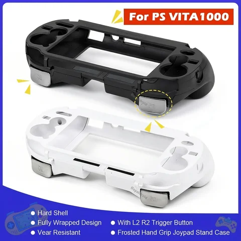 Black White Frosted Hand Grip Joypad Stand Case with L2 R2 Trigger Button For PSV 1000 PS VITA 1000 PSV1000  Game Console Access