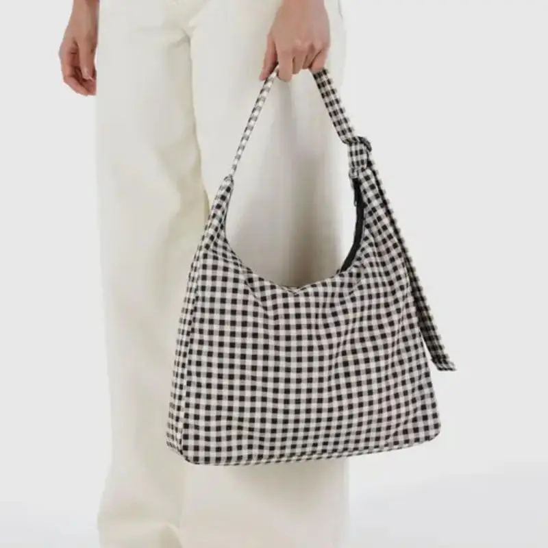 

Нейлоновая сумка-слинг, модный брендовый дизайн, сумка через плечо, простая сумка-тоут с клетчатым и леопардовым принтом, новая роскошная сумка-ведро, экологичная сумка-тоут