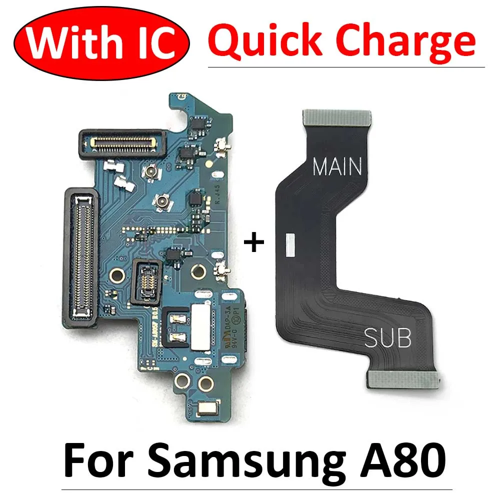 For Samsung A80 A805 A805F Dock Connector Micro USB Charger Charging Board Port Mainboard Main Flex Cable