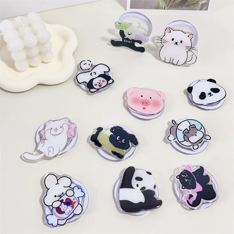 

Korean Cute Cartoon Animal Magnetic Holder Grip Tok Griptok Phone Stand Holder Support for IPhone 16 7 for Pad Magsafe Smart Tok