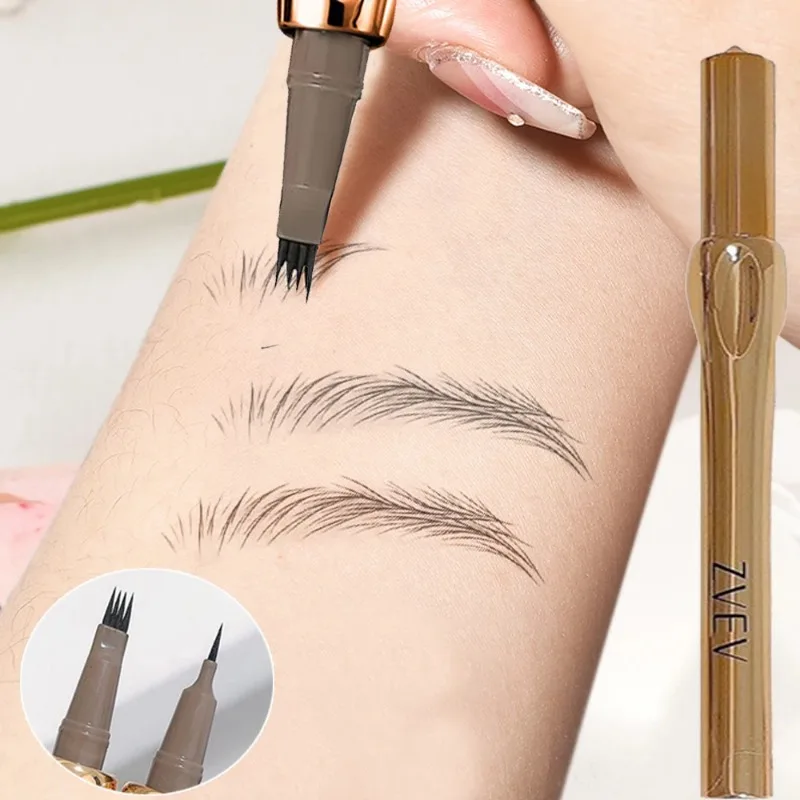 Ultra-fine 4 Point Eyebrow Pencil Wild Natural Non-smudge Eyebrow Tattoo Enhancer Tint Easy To Grip Liquid Brow Pen Korea Makeup