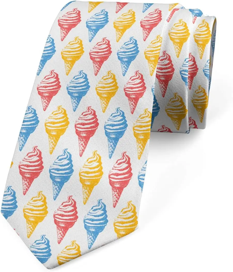 

Ice Cream Lovers Multicolor Modern Men's Tie Print Necktie Formal Business Suit for Men Wedding Groom Groomsmen Boyfriend