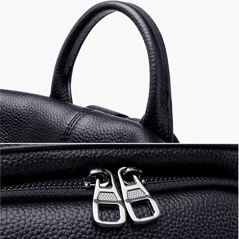 Women Leather Backpack Cowhide Genuine Leather Knapsack Colleague Girls Student School Bag Lady Travel Packsack Shoulder Bags