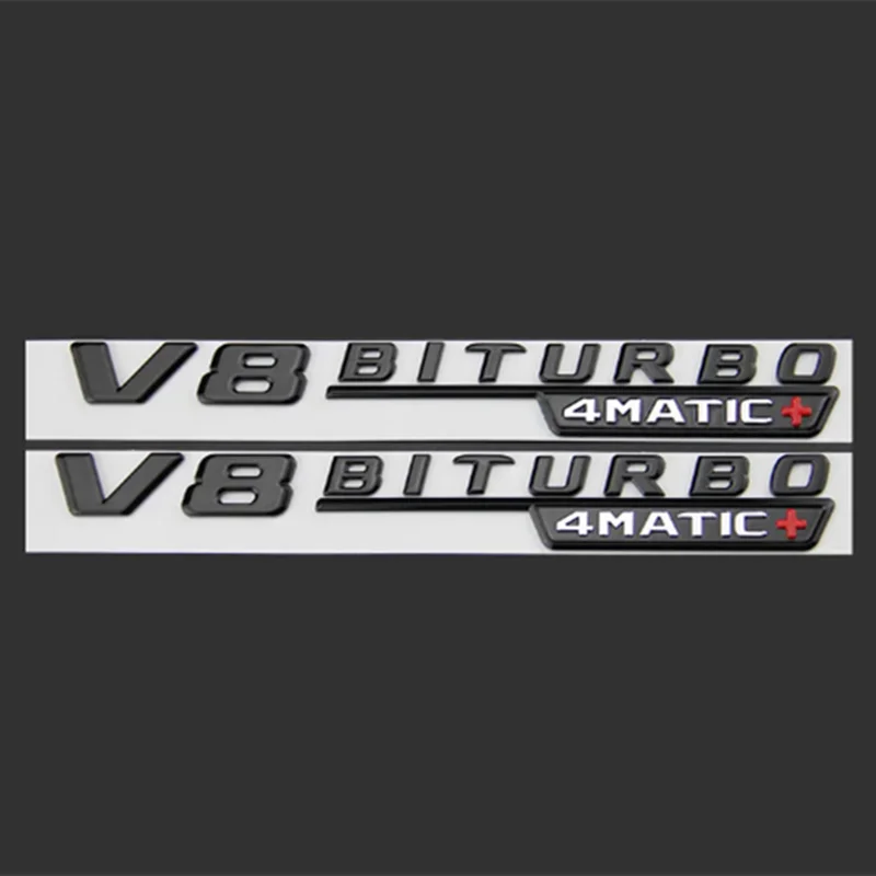 Black 3D Car Letters V12 V8 Biturbo Emblem Stickers For Mercedes S63 S65 AMG S320 S350 S400 S450 S500 W222 W221 Accessories