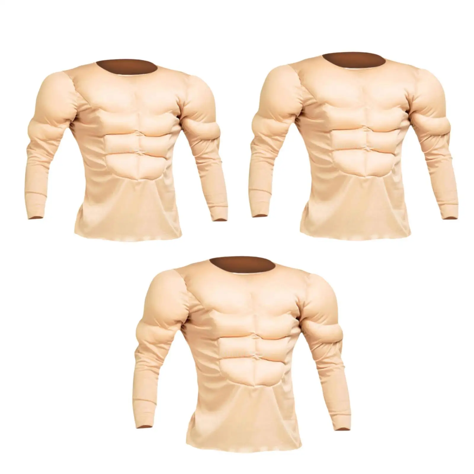 Muscle Shirt Costume Decorative Fashion 3D Polyester Halloween Costume for Cosplay Birthday Roles Play Party Supplies Stage Show