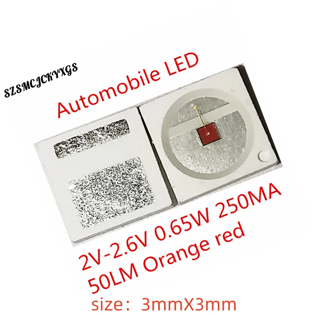 

100PCS SMD LED 3030 Chips 0.65W 2V-2.6V 250MA red 610nm Beads For LED Lighting White Warm Surface Mount PCB Emitting Diode Lamp