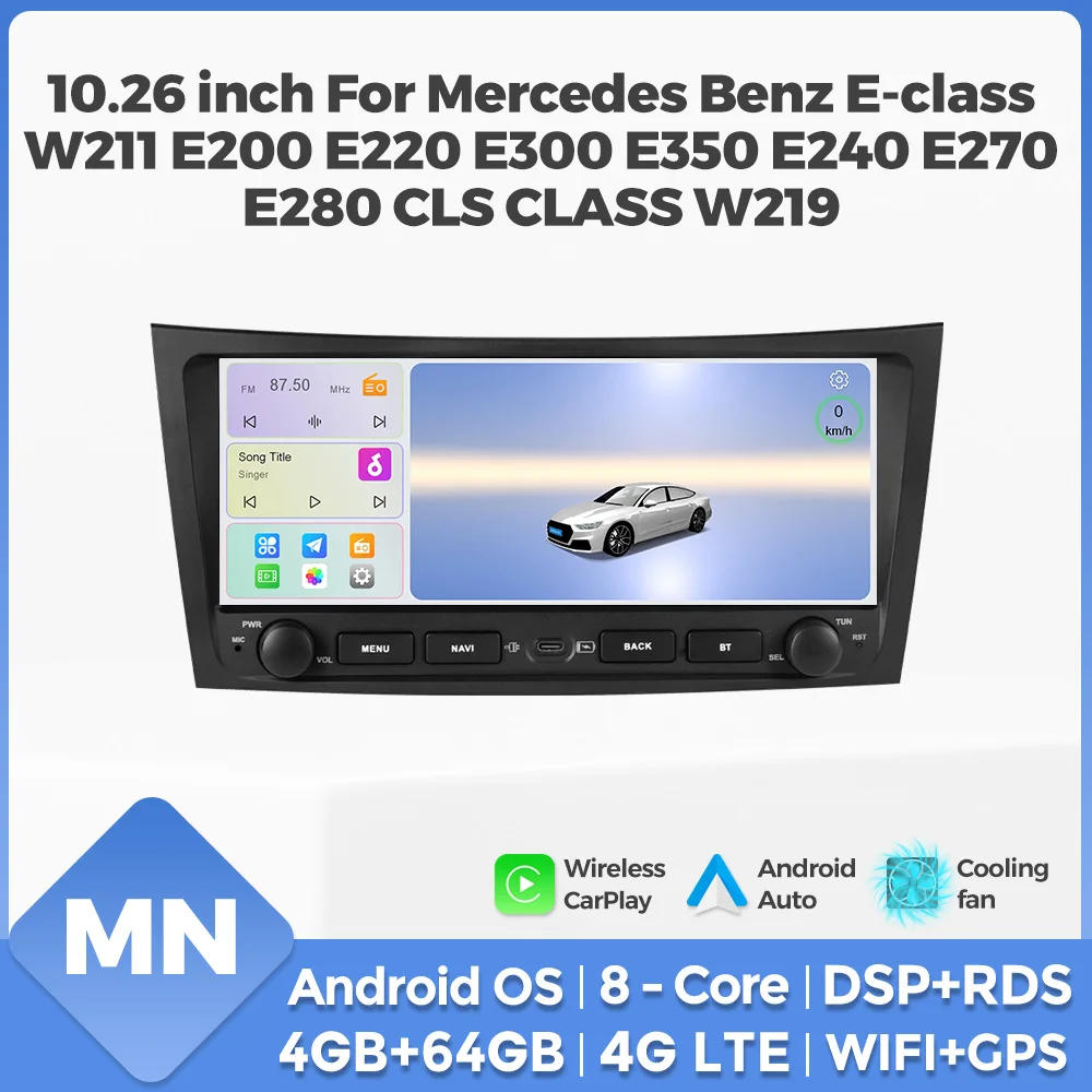 MEKEDE&NAVIFLY 2 Din Car radio For Mercedes Benz E-class W211 E200 E220 E300 E350 E240 E270 E280 W219 Carplay Central Multimedia