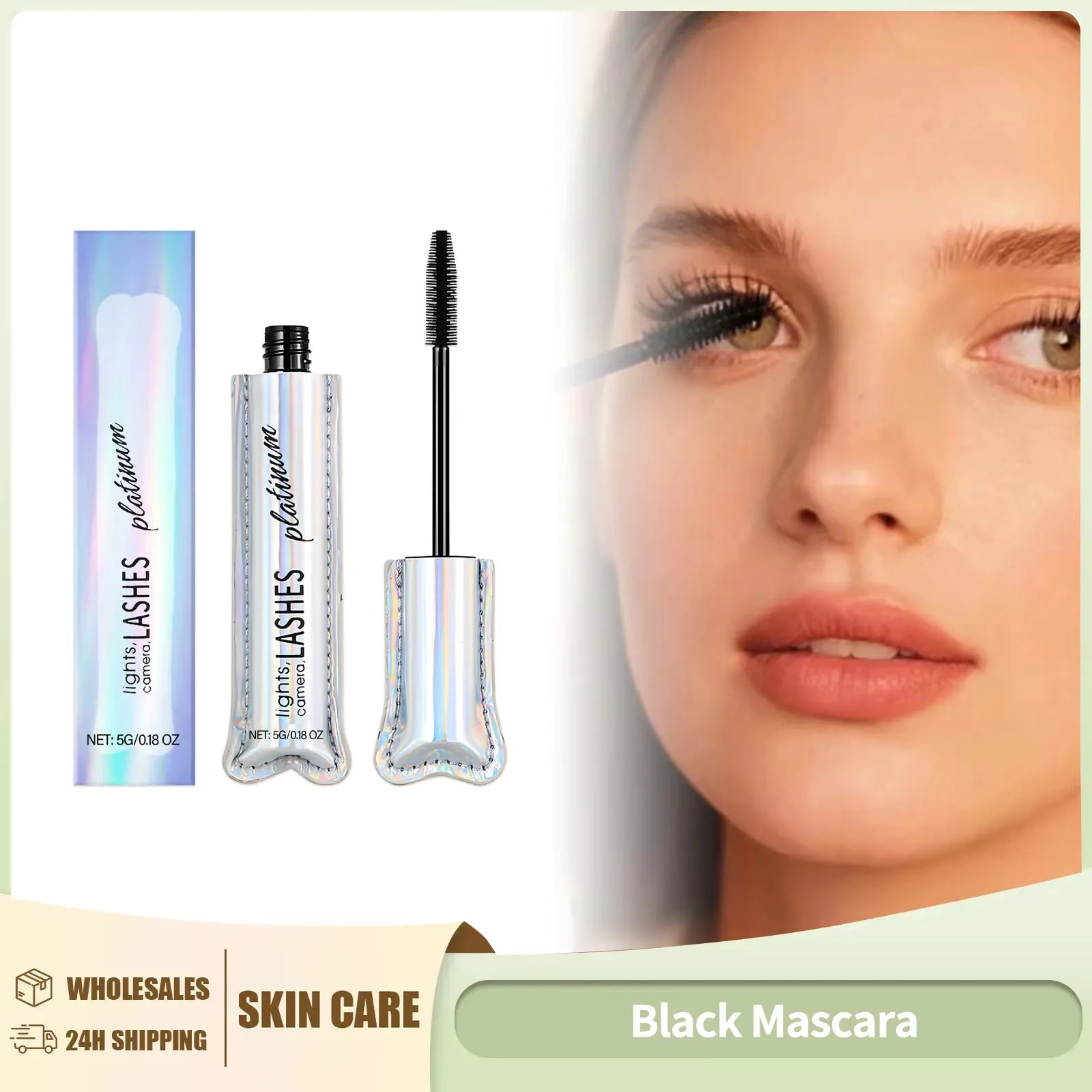 Mascara nero Volumizzante a lunga tenuta Rovesciato Impermeabile Crema per ciglia naturali ad asciugatura rapida Trucco resistente al sudore e a prova di sbavature