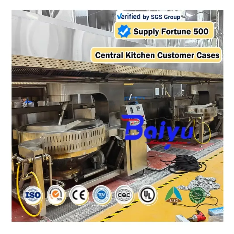 Baiyu Chili Sauce Gas eléctrico Aceite térmico Caramelo automático Halva Máquina mezcladora de cocina de gas planetario