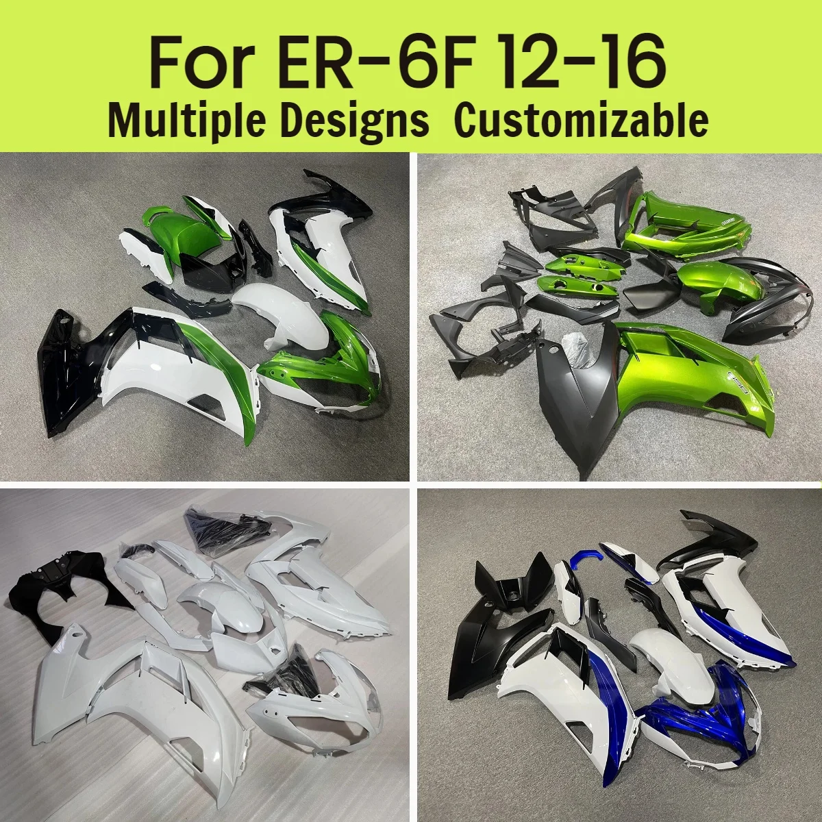 

ER-6F 2012-2016 Fairing Body Kit for Kawasaki Ninja650 12-16 Full White Motorcycle Fairings Injection Bodywork