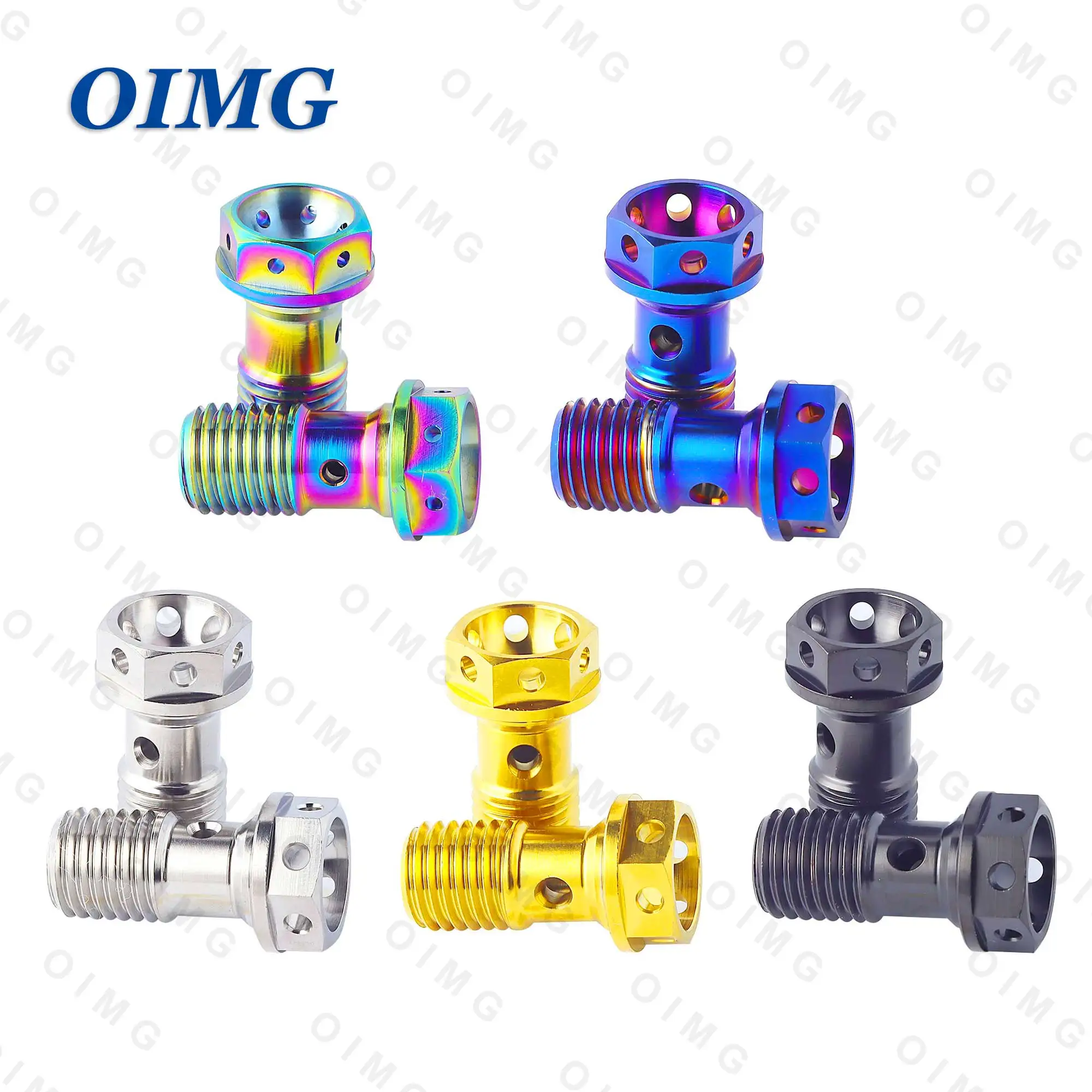 M10 Titanium Banjo Bolt Brake Hose Screw Bleed Nipple Caliper Oil Drain Screw for Motorcycle Brake Caliper Single Hole Bolt