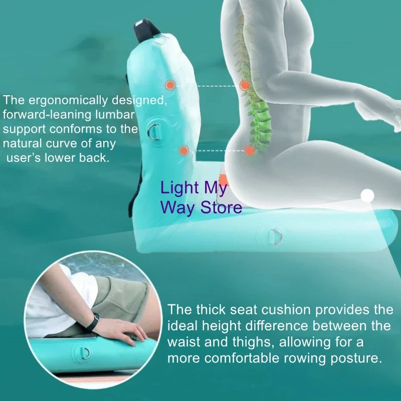 New Portable Seat Cushion: Inflatable Backrest Seat for Canoes, Kayaks and Inflatable Boats