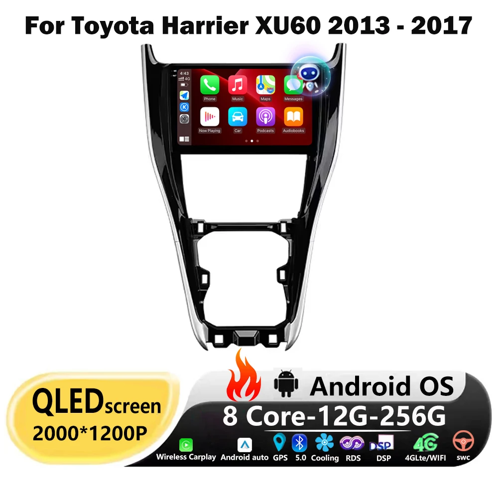 10'' For Toyota Harrier XU60 2013 - 2017 Android 16 Auto Car Radio Multimedia Video Player GPS Navigation Carplay Head Unit DSP